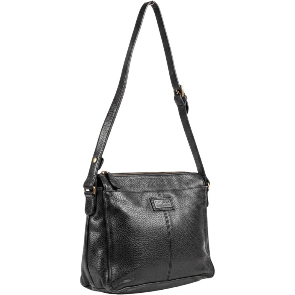 Relic Crossbody Bag Black Pebbled Faux Leather Vintage Adjustable Strap Purse